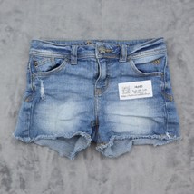 Justice Premium Jeans Shorts Womens 12S Blue Distressed Hot Pants Bottoms - £17.79 GBP