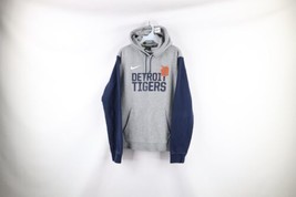 Nike Mens Size Large Spell Out Detroit Tigers Baseball Hoodie Sweatshirt Gray - £38.75 GBP
