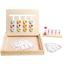 Montessori Learning Toy, Wooden Toys Color Shape Slide Puzzle Matching Brain Tea - £15.12 GBP