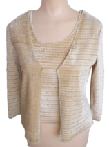 Sequin-Embellished Cami-Tank Sweater Set Stretch Fabric RHONDA STARK Sz S - $8.90