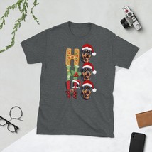 HO HO HO Santa Rottweiler Christmas T-Shirt | Dog Lover Shirt Black - £14.58 GBP+