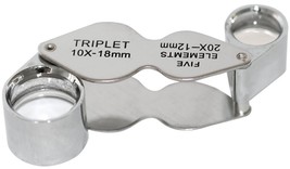 10X + 20X Power Dual Jewelers 2in 1 Jewelers Loupe Triplet Twin Magnifying Glass - £18.94 GBP