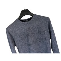 SUPERDRY Shirt Sweatshirt Heather Gray Cotton Sweater Large Logo Size Small - $19.79