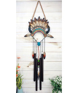 Southwest Boho Chic Indian Chief Headdress Feathers Turquoise Rocks Wind... - $60.37 CAD