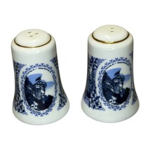 Chimney Rock Park NC Salt &amp; Pepper Shakers Blue White Ceramic Travel Souvenir - £14.96 GBP