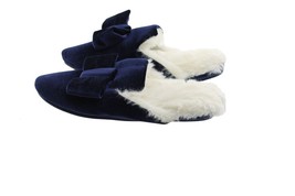 Charter Club Women&#39;s Velvet Bow Slippers With Faux Fur Sz S 5-6 - £11.18 GBP