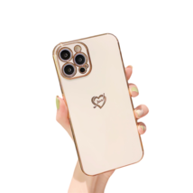 Anymob iPhone Case White Plating Colorful Side Love Heart Soft Silicone Cover - £19.67 GBP