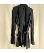 Soma Intimate CozyLuxe Cardigan Black Size Medium with belt - $549.67 MXN