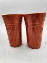 Vintage Red Wing Pottery Gypsy Trail Tumblers Set Of 2 Orange - £24.99 GBP