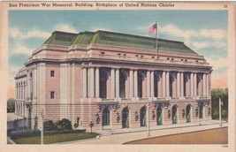 San Francisco CA War Memorial Building Birthplace of United Nations Postcard D52 - £2.34 GBP