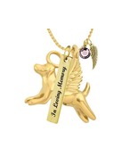 Halo Angel Dog Gold Ash Pendant Urn - Love Charms™ Option - $39.95