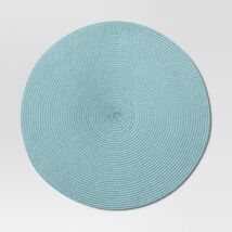 Threshold Polyround Charger Placemat Basket Weave Blue 15&quot; - $174.52 MXN