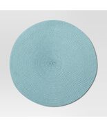 Threshold Polyround Charger Placemat Basket Weave Blue 15&quot; - $174.52 MXN