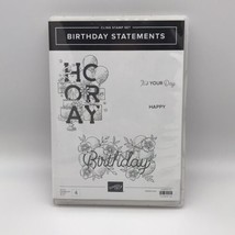 Stampin&#39; Up! Birthday Statements Cling Rubber Stamp Set Balloons Flowers 148612 - £7.10 GBP