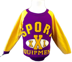 Girls Jacket Sweater  4T Cotton blend Purple Yellow Long sleeve Sport Un... - $6.66