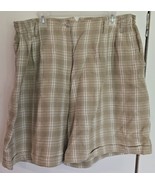 Womens Plus 24W High Advantage Tan/White Plaid Bermuda Walking Shorts - $25.80 CAD