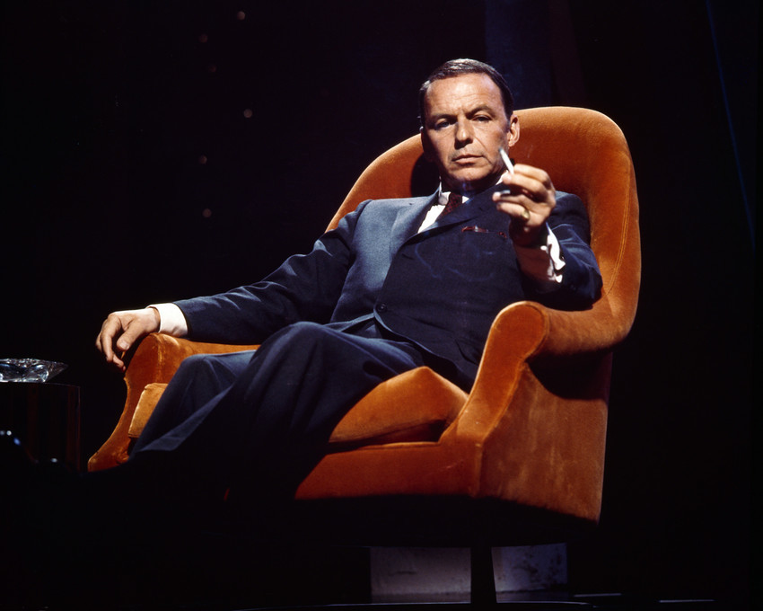 Primary image for Frank Sinatra in chair holding cigarette 16x20 Canvas Giclee