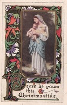 Peace Be Yours This Christmastide Mother Child Postcard C34 - £2.34 GBP