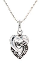 Jewelry Trends Celtic Double Heart Love Sterling SIlver Pendant Necklace 18&quot; - £39.95 GBP