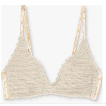 Xhilaration Juniors Crochet Bralette Camisole Top Bathing Swim Cream Lar... - $13.85