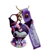Cute Devil Girl Keychain Charm Light Purple &amp; Pink Dress With Small Pink... - $16.99
