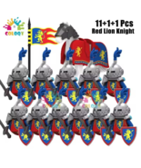 Medieval Knights Building Blocks Action Figures Red Lion Knight Toys 11 PCS - $24.98