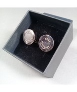 Hugo Boss Round Silver Signature Logo Button Cufflinks AS IS - $54.70 CAD