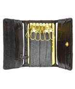 Genuine Eel Skin Key Holder Brown Wallet With Snap Button Closure E312 K... - $28.52 CAD