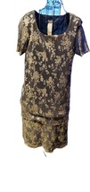Helene Blake dress size 14 gold and black in color - £11.78 GBP