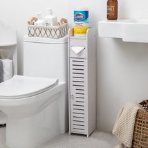 Toilet Paper Holder Stand, Small Bathroom Storage Cabinet 31.5&#39;&#39;H White - £36.90 GBP