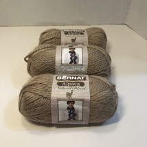 3 Skeins Bernat Alpaca Nature Blends Yarn 3.5 oz Wheat #5 Bulky Acrylic Alpaca - £23.73 GBP