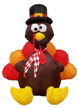 6 Foot Thanksgiving Inflatable Lighted Turkey Outdoor Yard Party Decoration Prop - £46.66 GBP