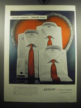1957 Arrow Shirts Advertisement - Naturally American.. Naturally Arrow - £14.54 GBP