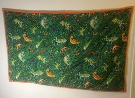 Handmade Quilt Lizard Chameleon Gecko Themed 62” X 38” Heavy &amp; Cozy - £36.81 GBP