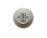 Wall Switch Button Switch 2 Gang White Diameter 3.9&quot; OLDE WORLDE - $44.99