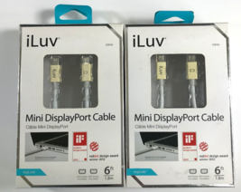 iLuv ICB705WHT (2) Mini DisplayPort 6Ft Cable Connect Any Mac w/Mini Dis... - $5.92