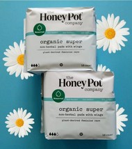 2 Pkgs Honey Pot Non-Herbal Pads with Wings Organic Super 16 Count Packs... - $10.93