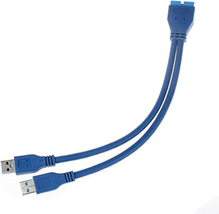 JSER 2 Port USB 3.0 a Male to 20 Pin Male Motherboard Extension Cable Ad... - £10.46 GBP