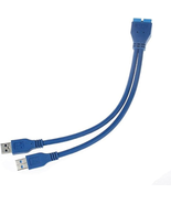 JSER 2 Port USB 3.0 a Male to 20 Pin Male Motherboard Extension Cable Ad... - £10.53 GBP