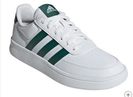 Adidas Mens Shoes White Green Sneakers Court Lace-Up 3-Stripes - $68.99