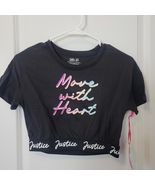Justice Girls Dance and Gymnastics Crop Graphic Tee Size Small &quot;Move wit... - $14.84