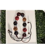 Boho Multicolor Wood Disc Cord Tie Belt Adjustable 48 in Hippie Artisan ... - $31.77 CAD