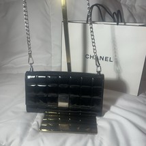Authentic black Chanel glossy chocolate bar wallet on chain read descrip... - $23,009.58 MXN