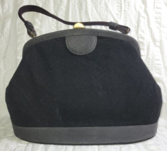 Vintage Handbag by Soure Bag of New York Black on Black Velvet Tote - £29.93 GBP