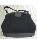 Vintage Handbag by Soure Bag of New York Black on Black Velvet Tote - £29.31 GBP