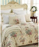 New Vtg Ralph Lauren VILLANDRY Floral Sateen Cotton European Pillow Sham... - $84.95