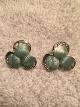 Clip On Earrings Light Blue Seashell  - $5.00
