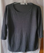 Women's Kerri-N-Kelsey Plus 2X Solid Gray Long Sleeve Pullover 3/4 Sleeve Nice - $11.99