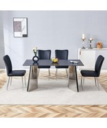 Black Marble Dining Set with 4 Chairs - $783.99