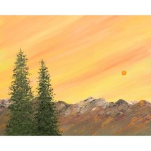 Autumn Sunset - 8&quot; x 10&quot; Painting by Deb Bossert Artworks - £47.37 GBP